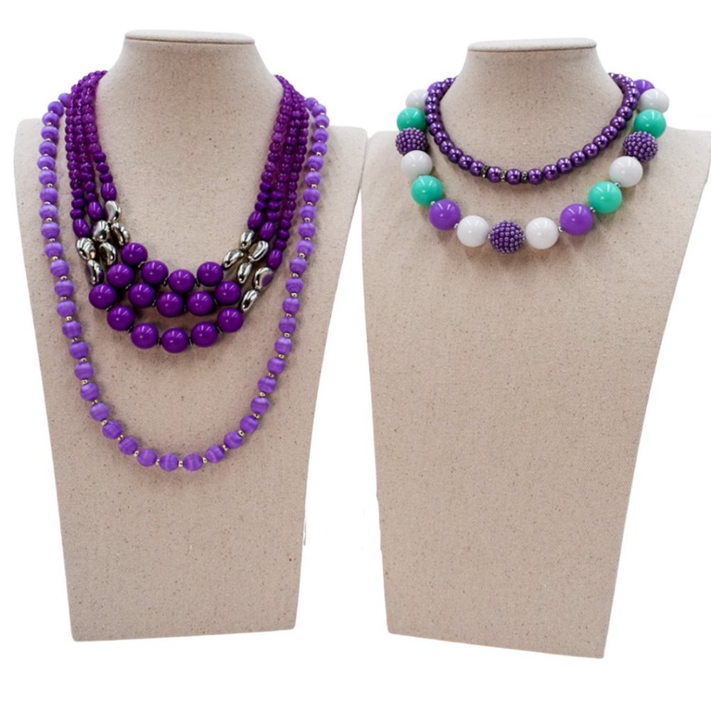 Purple Necklace Lot Of Four